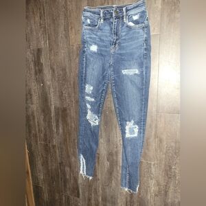 Womens American Eagle Next Level Stretch Skinny Jeans Hi rise Jeggings size 6